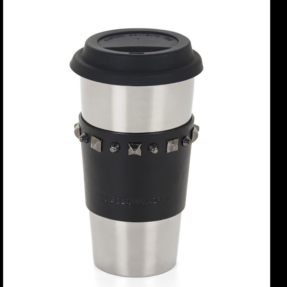 BCBGMAXAZRIA Studded-Leather Sleeve Ceramic Mug